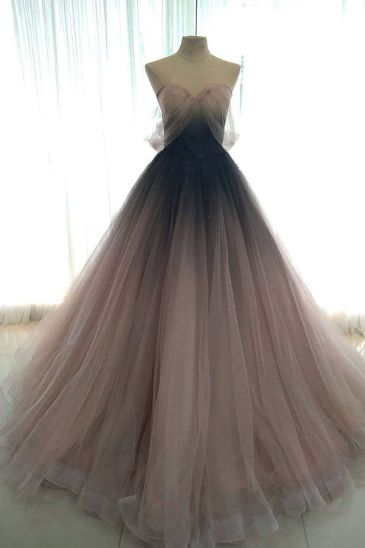 Unique tulle long prom dress tulle formal dress