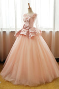 Unique tulle long prom dress, tulle evening dress, sweet 16 dress