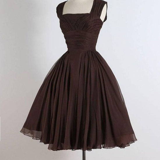 dress dark brown Mocha Lace Balloon Sleeve Long  Vintage Fairytale Style Brown / M Hand Wash Cold Unique chiffon retro short dark