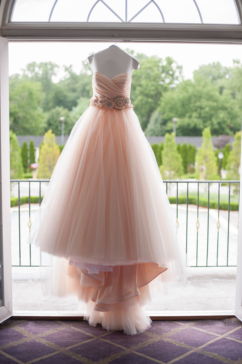 Champagne sweetheart tulle long wedding dress, champagne bridal dress