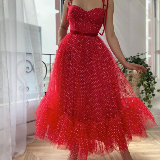 red tulle dress Red sweetheart tulle short prom dress, red tulle homecoming dress – dresstby