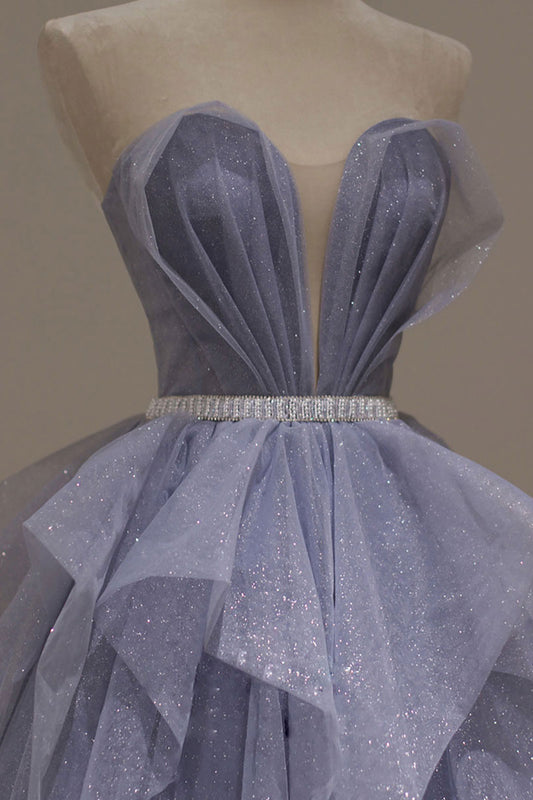 Purple sweetheart sequin long prom dress purple formal dress