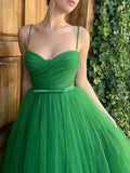 Simple green sweetheart neck tulle short prom dress green homecoming dress