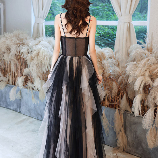 Lace Prom Dresses Black Aline Tulle Long Prom Dress, Black Lace Formal  Evening Dress  Dresstby