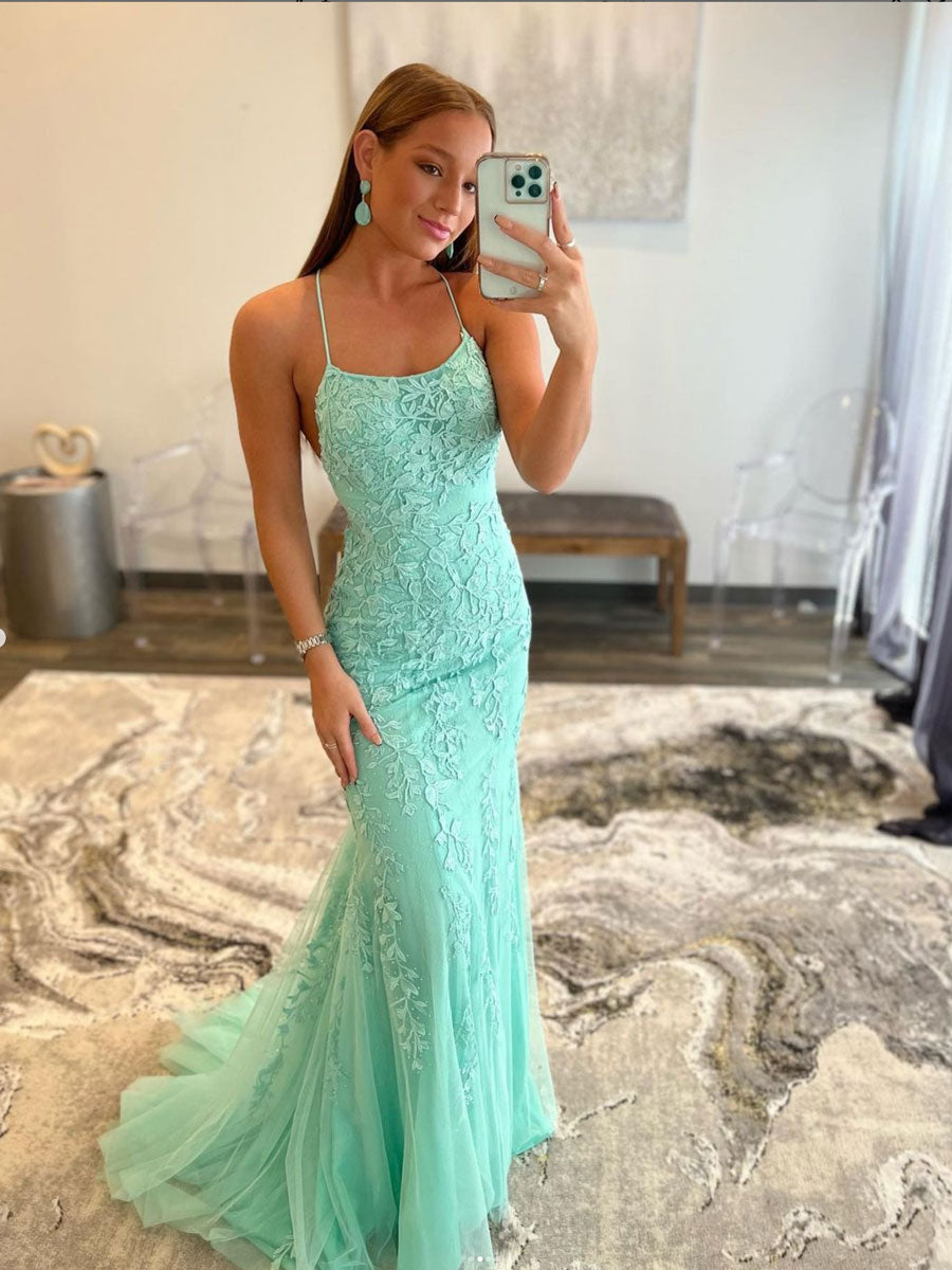 Green tulle lace mermaid long prom dress, green tulle formal dress - us 2 / picture color Green tulle lace mermaid long prom dress, green tulle formal dress - us 2 / picture color