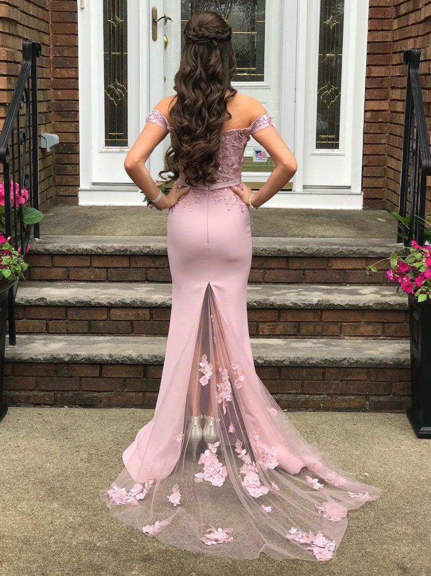 Pink Satin Mermaid Dress