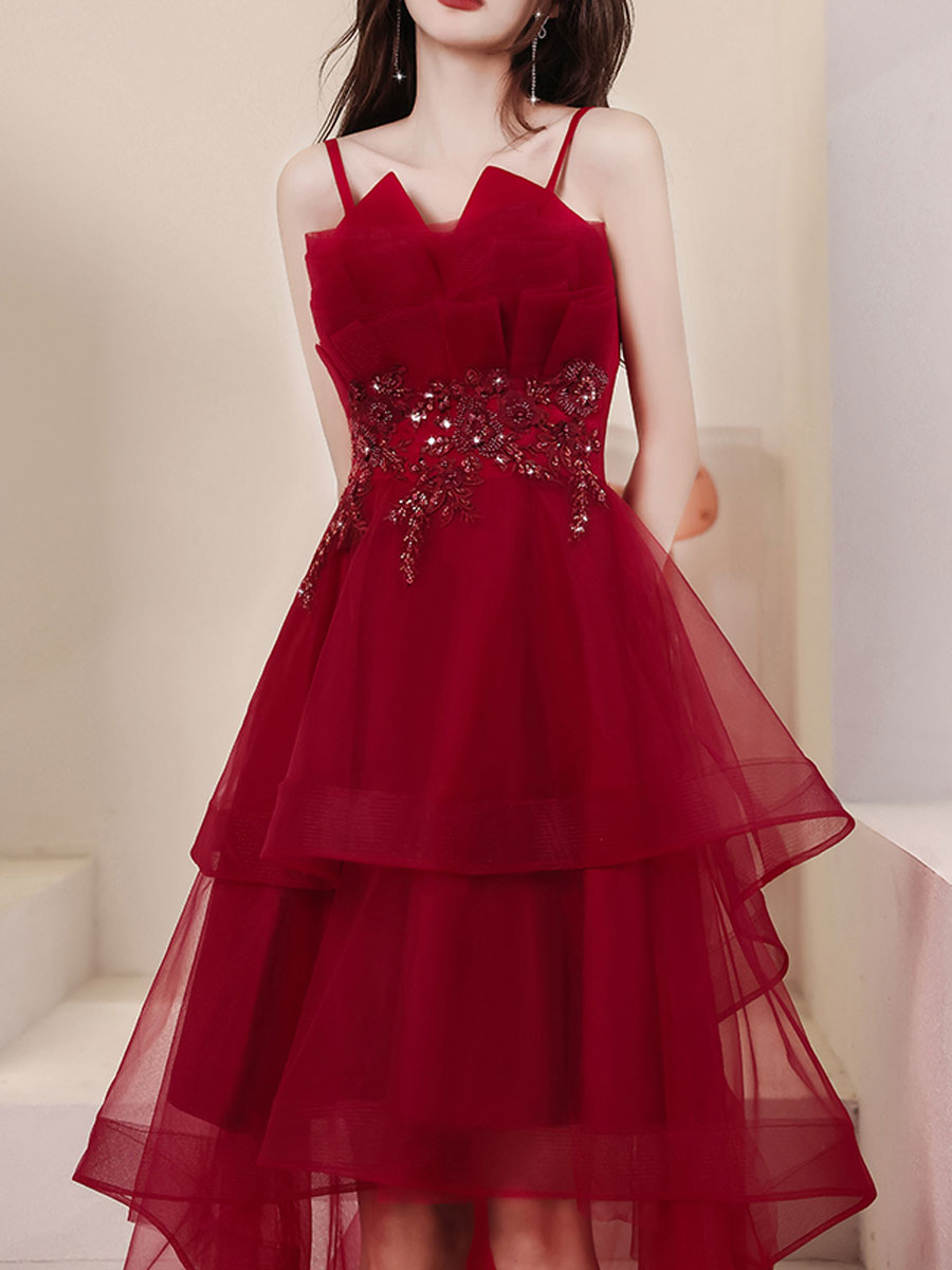 Burgundy Short Prom Dresses, High Low Burgundy Homecoming Dresses with dresstby Burgundy Short Prom Dresses, High Low Burgundy Homecoming Dresses with dresstby
