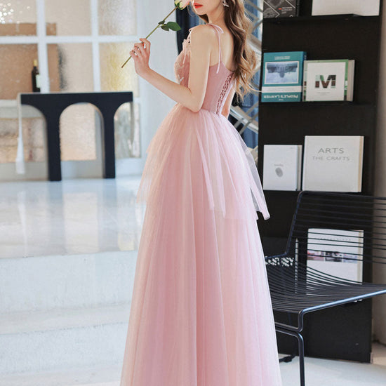 slim fit dress slacks Faviana S10812 Long Pink Lace Prom Dress main image 0