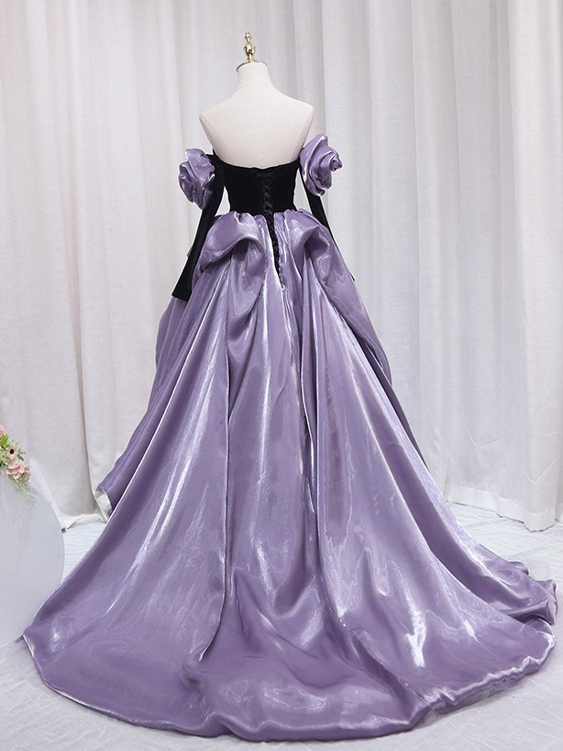 Purple/Black Formal Evening Dress
