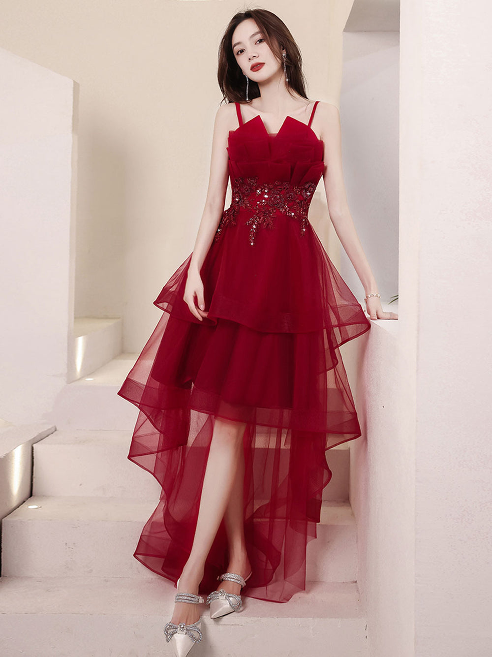 Burgundy Short Prom Dresses, High Low Burgundy Homecoming Dresses with dresstby Burgundy Short Prom Dresses, High Low Burgundy Homecoming Dresses with dresstby