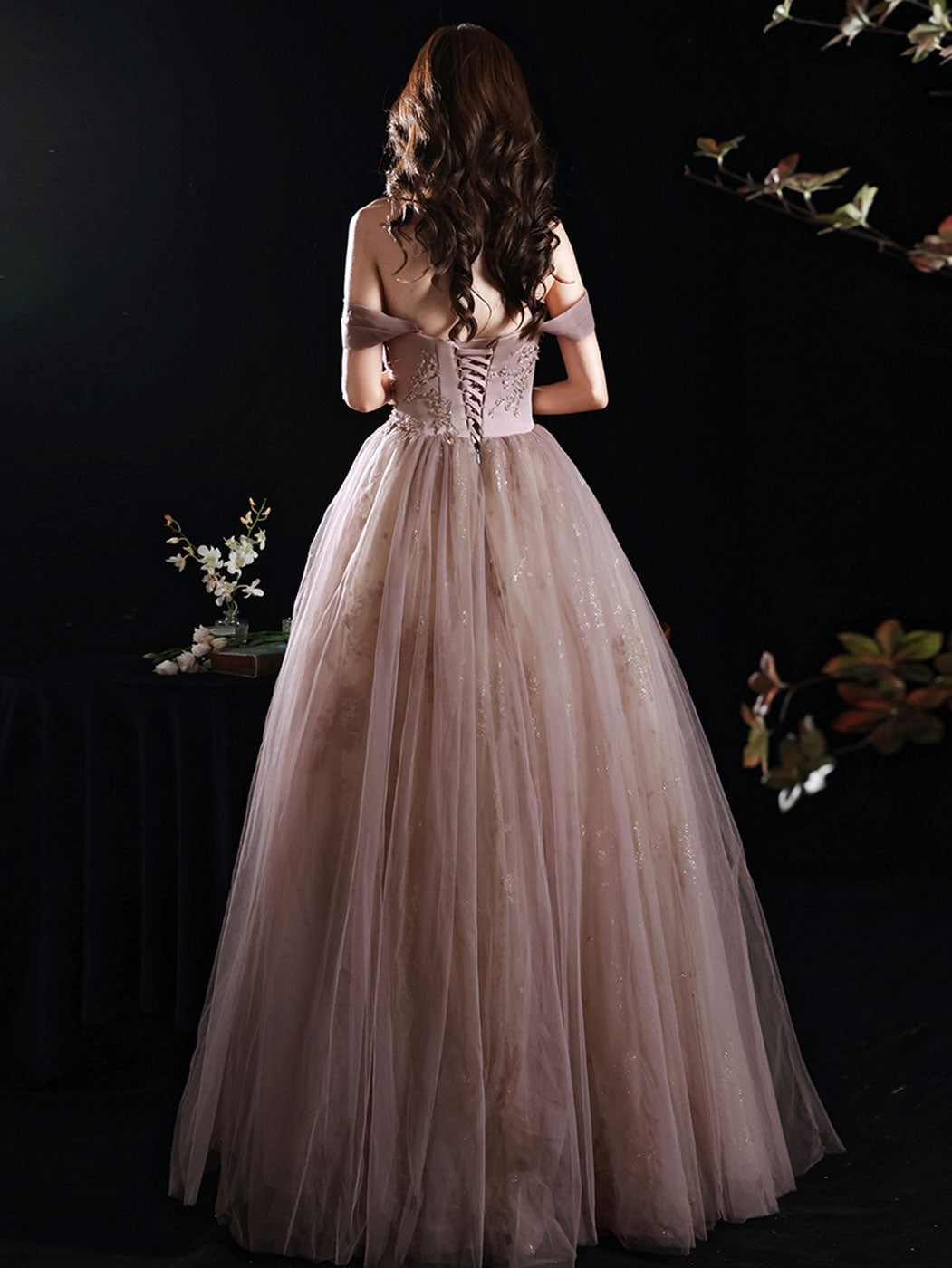 Aline Pink Long Prom Dress, Formal Pink Lace Graduation Dress with Seq dresstby Aline Pink Long Prom Dress, Formal Pink Lace Graduation Dress with Seq dresstby