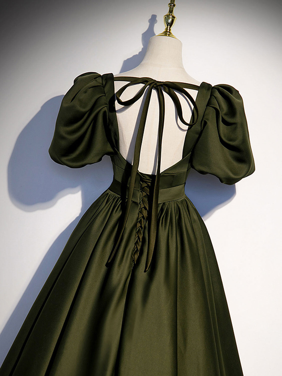 Green satin A line long prom dress, green formal party dress dresstby Green satin A line long prom dress, green formal party dress dresstby