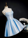 Cute blue sweetheart neck short prom dress, blue homecoming dress
