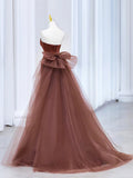 Mermaid Tulle Satin Long Prom Dress, Mermaid Evening Dress