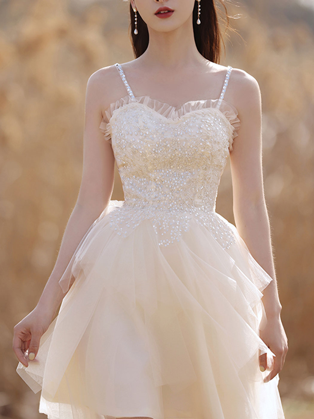 Beige sweetheart neck tulle lace short prom dress beige cocktail dress dresstby Beige sweetheart neck tulle lace short prom dress beige cocktail dress dresstby