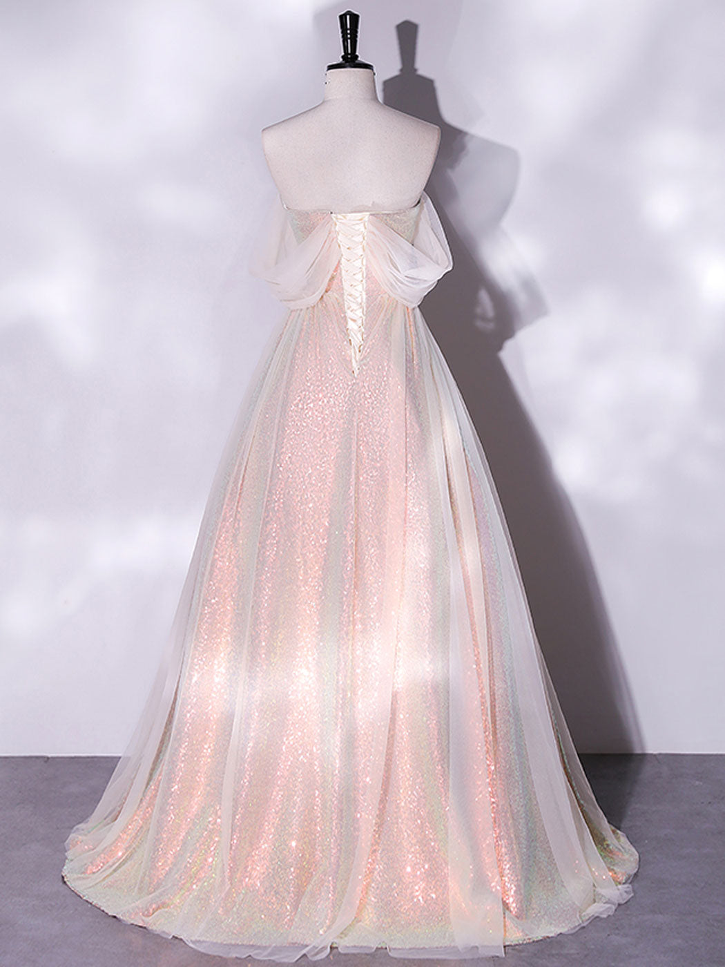 A-Line Pink Tulle Long Prom Dresses, Pink Formal Evening Dress dresstby A-Line Pink Tulle Long Prom Dresses, Pink Formal Evening Dress dresstby