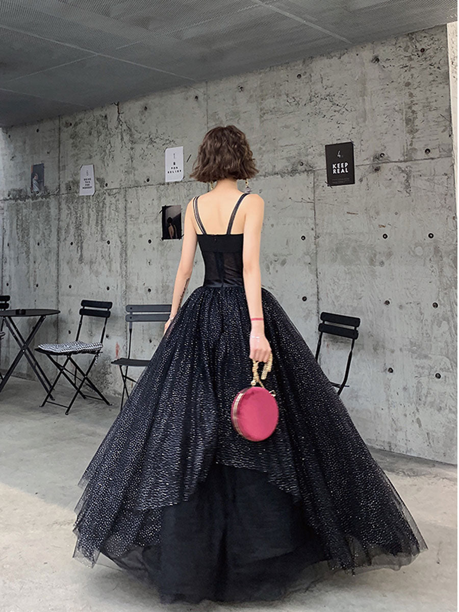 Black tulle prom top dress