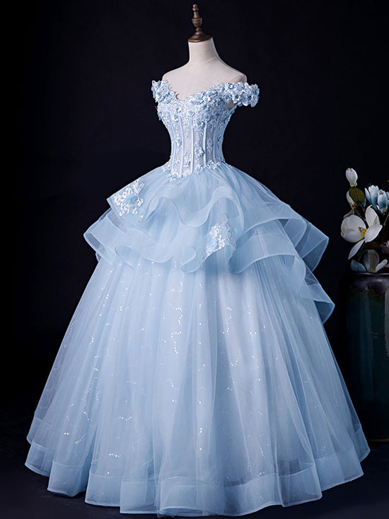 Elegant Dark Blue A-Line Lace Tulle Long Prom Dress Evening Gown