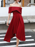 Simple burgundy prom dress, burgundy evening dress