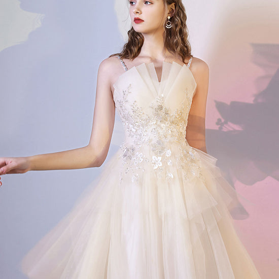 Champagne Mini/Short Prom Dresses, Champagne Homecoming Dresses – dresstby