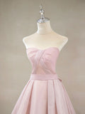 Simple Pink Long Prom Dress, Pink Formal Wedding Party Dress